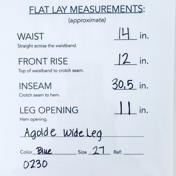 Agolde Wide Leg Jeans Organic Cotton Lyocell Medium Wash Blue Size 27 Like New - Picture 10 of 10